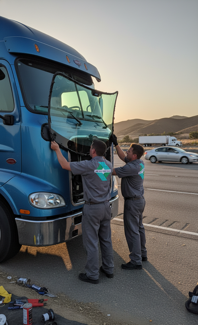 Semi Truck Windshield Repair and Replacement by Simi Valley Speedy Glass